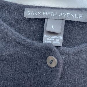 Saks Fifth Avenue Black Cashmere Cardigan